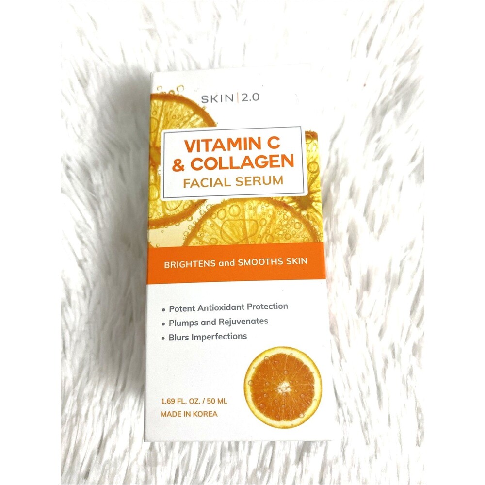 Skin 2.0 Vitamin C & Collagen Facial Serum Brightens Smooths Skin Made In Korea